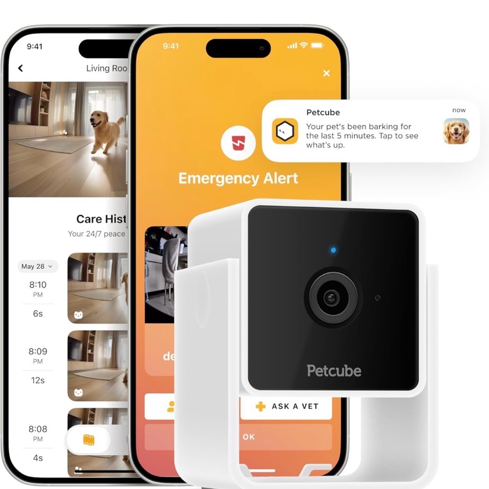 Petcube Cam 1080p HD Smart Pet Camera Wi-Fi Night Vision Two-Way Audio